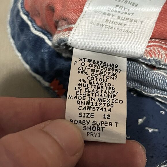 True Religion Bobby Super T Denim Shorts Cut Off Raw Hem Women’s Size 12 - NWT - Picture 7 of 12